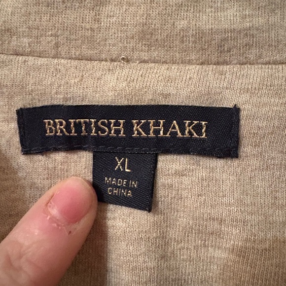 British Khaki Knit Blazer Jacket Neutral Beige Cotton Stretch | Size XL - Picture 3 of 11